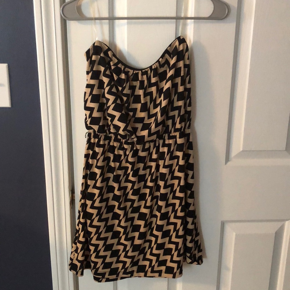 Three Pink Hearts Zig Zag strapless dress